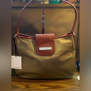 Calvin Klein NWT Khaki and Brown Women's Bag
